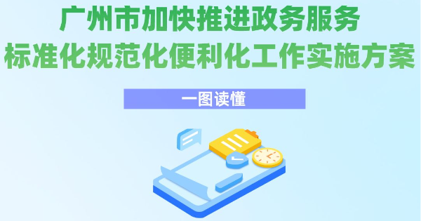 【一图读懂】《广州市加快推进(jìn)政务(wù)服务(wù)標(biāo)准(zhǔn)化规(guī)范化便利化工作实(shí)施方案》